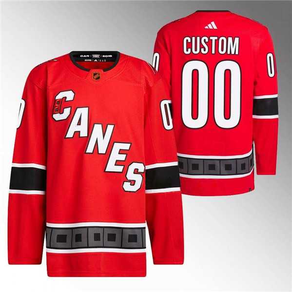 Men%27s Carolina Hurricanes Custom Red 2022-23 Reverse Retro Stitched Jersey->customized nhl jersey->Custom Jersey
